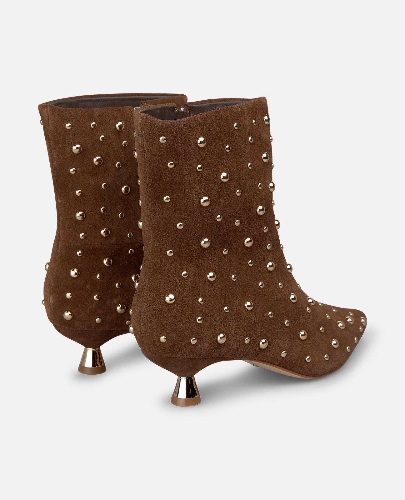 alma-en-pena-stiefeletten-velours-nieten-camel-4-cm image 3