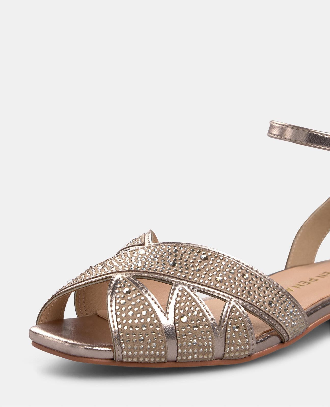 alma-en-pena-flache-sandalette-bronze-strass-2-3-cm image 5
