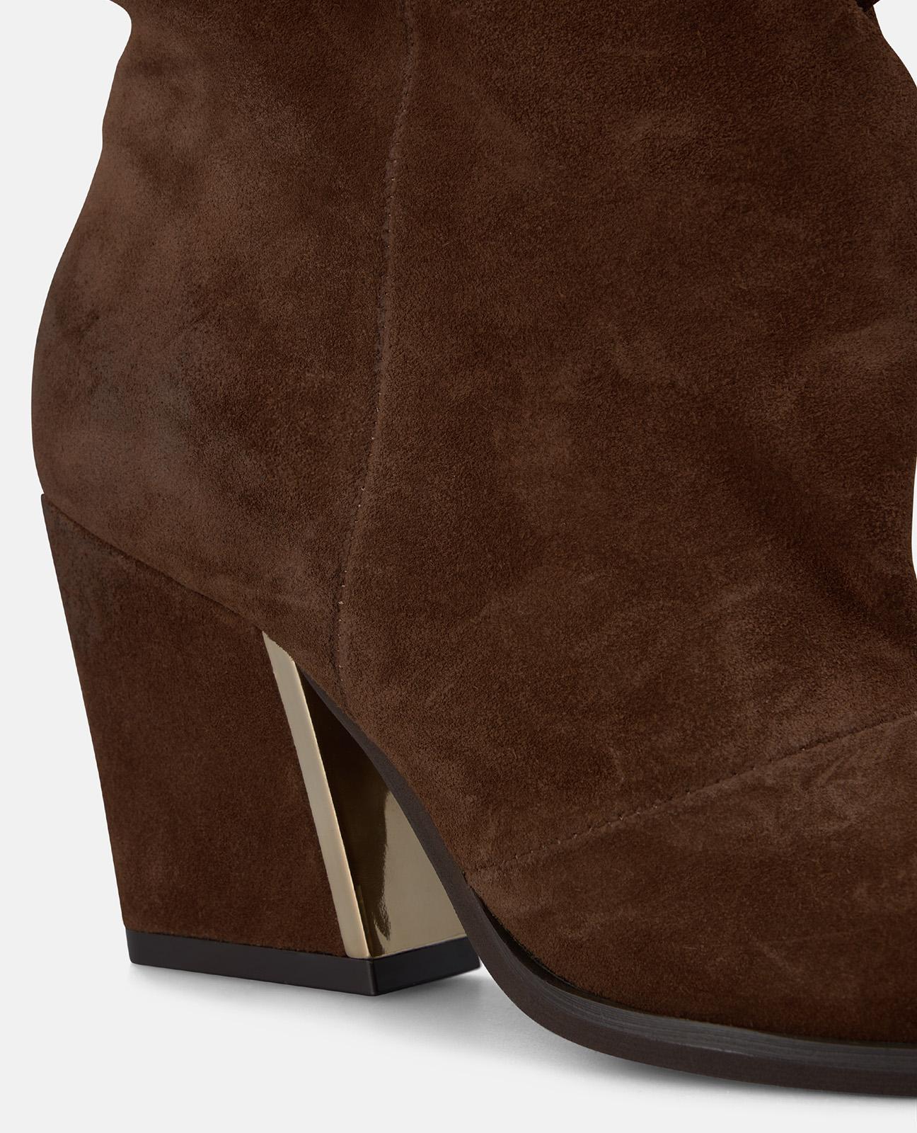 alma-en-pena-velours-stiefeletten-peep-toe-mit-raffung-blockabsatz-4-cm-camel image 4