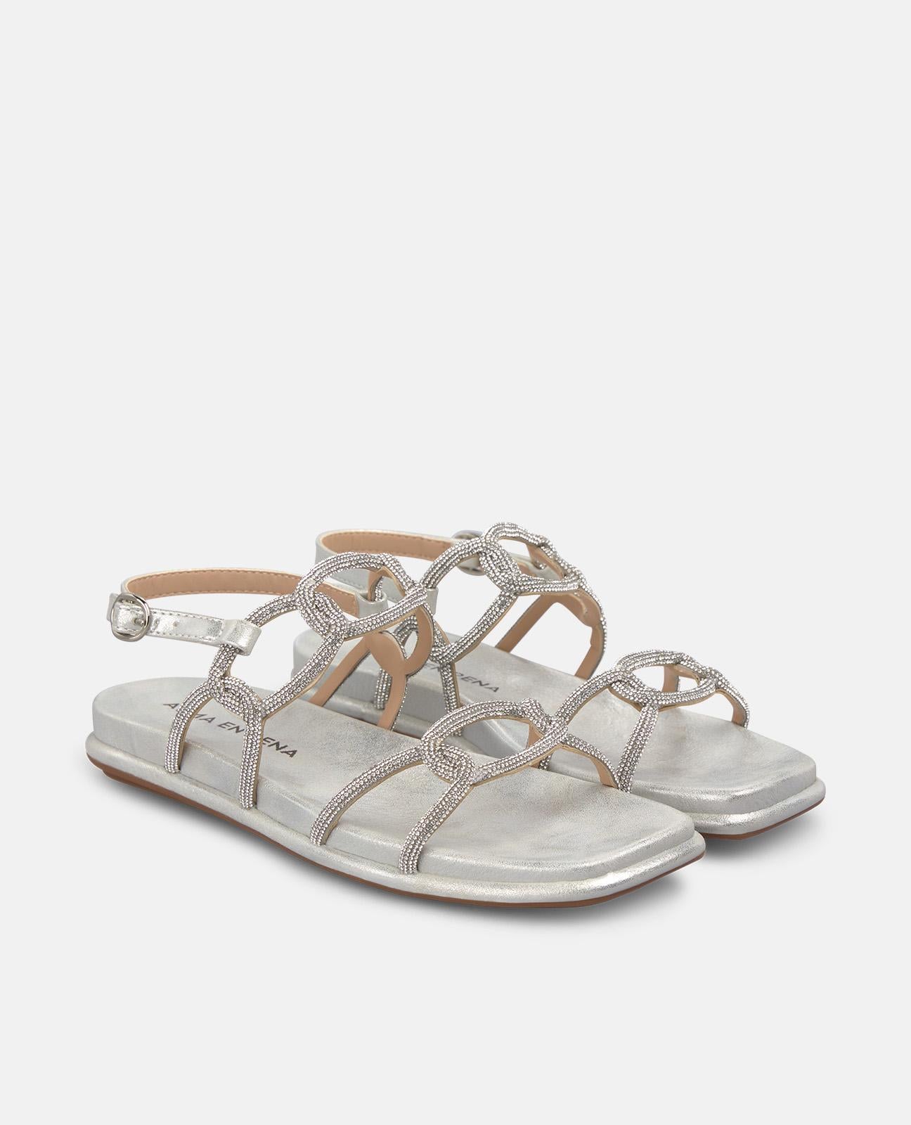 alma-en-pena-flat-interlaced-sandal-flache-riemchen-sandale-silber image 2