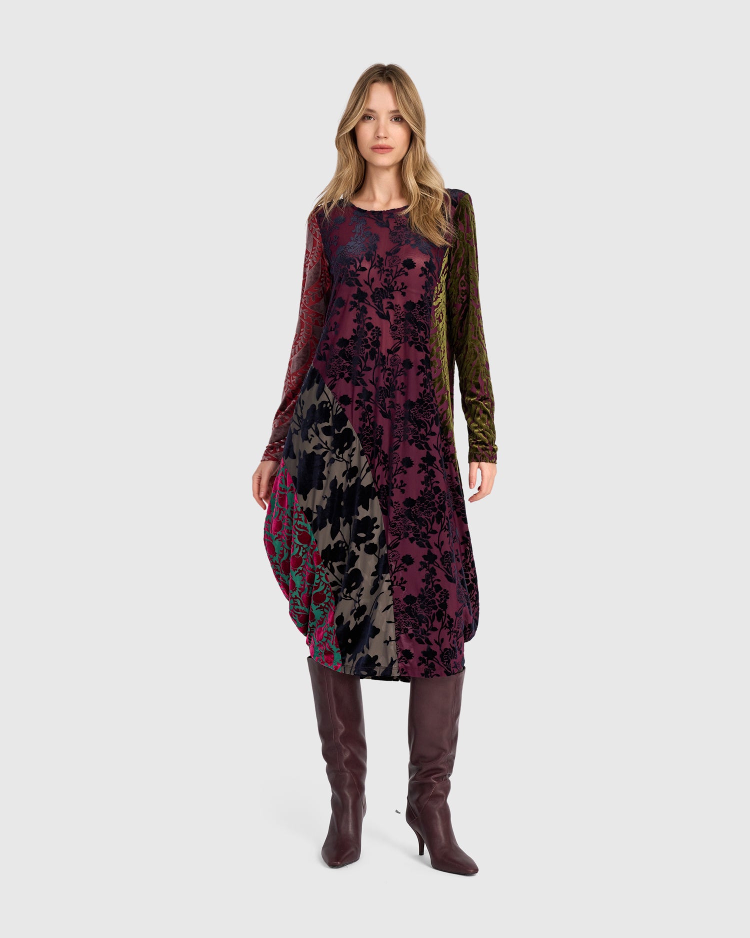 alembika-duchess-draped-kleid-jewel-multi-midi image 7