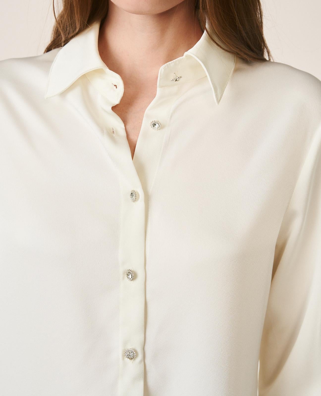 alma-en-pena-satinbluse-slim-fit-wei image 6