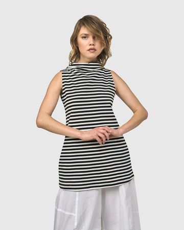 alembika-urban-stripes-top-schwarz-rmellos-mockneck image 2