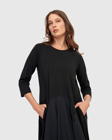 alembika-tekbika-phoebe-crew-cocoon-dress-black-midikleid image 2