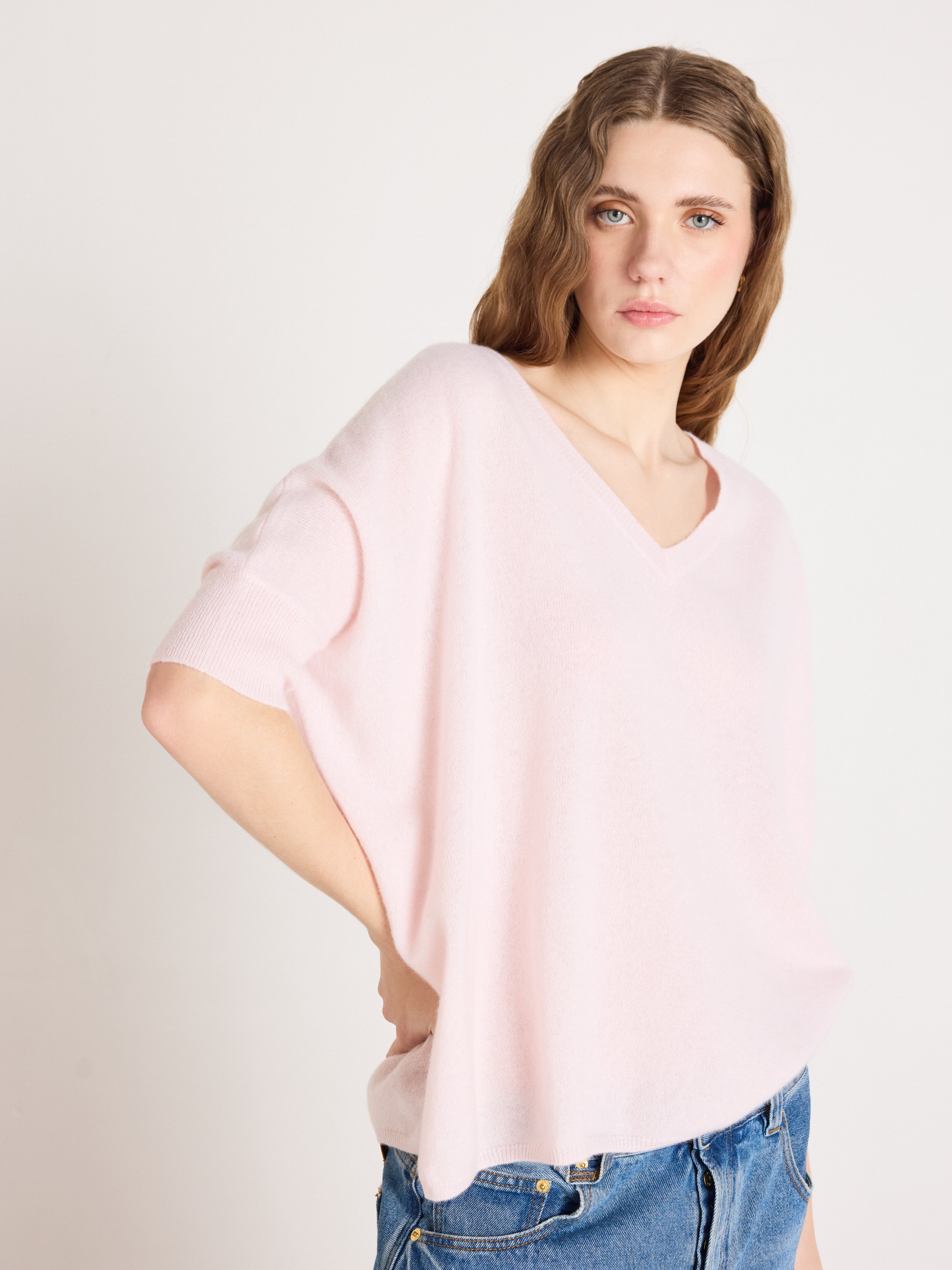 absolut-kate-poncho-pullover-kaschmir-damen-rosa-ballerina image 3
