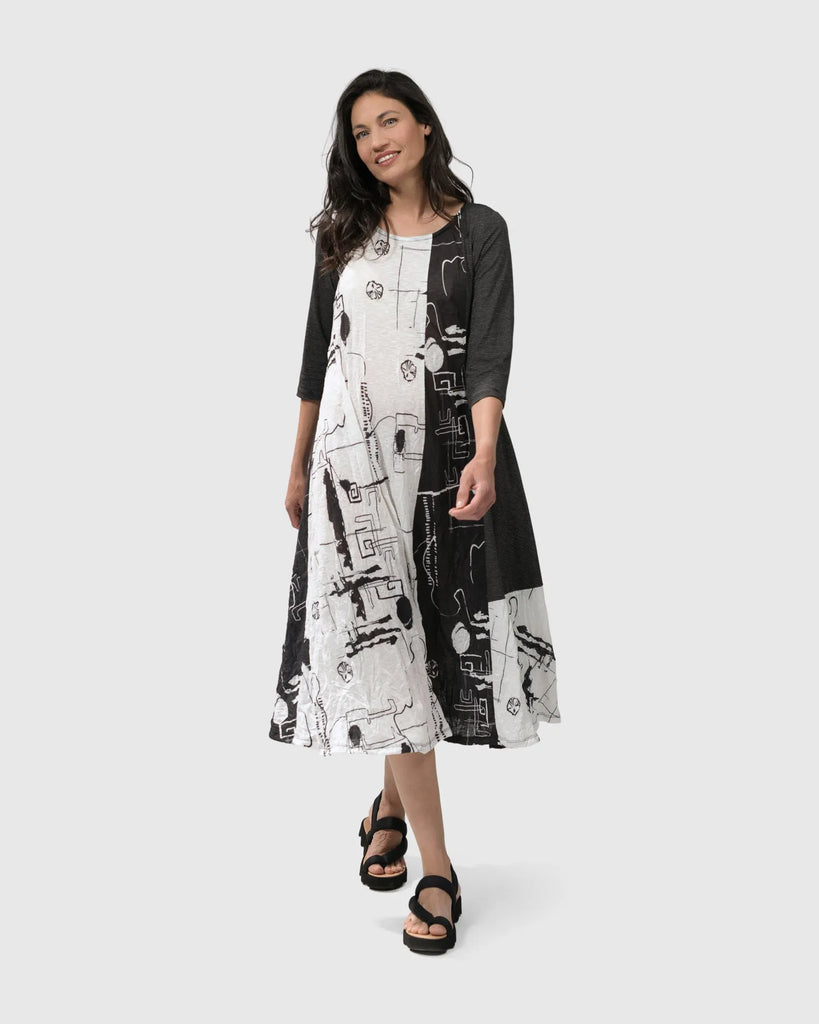 alembika-the-good-life-dress-script-damen-kleid-3-4-arm image 1