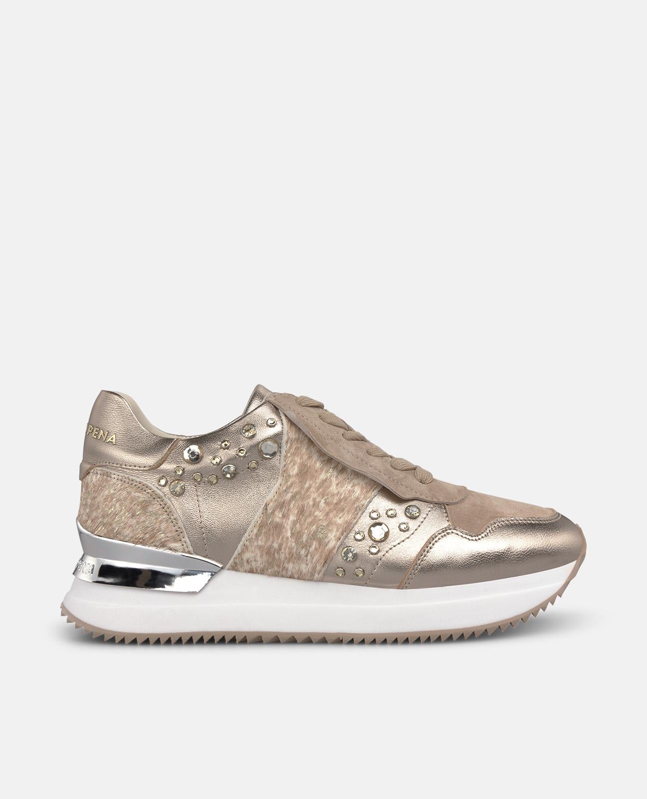 alma-en-pena-metallic-sneaker-strass-vison-4-cm-plateau image 1