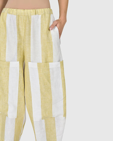 alembika-boardwalk-pants-damen-leinenhose-citron image 4
