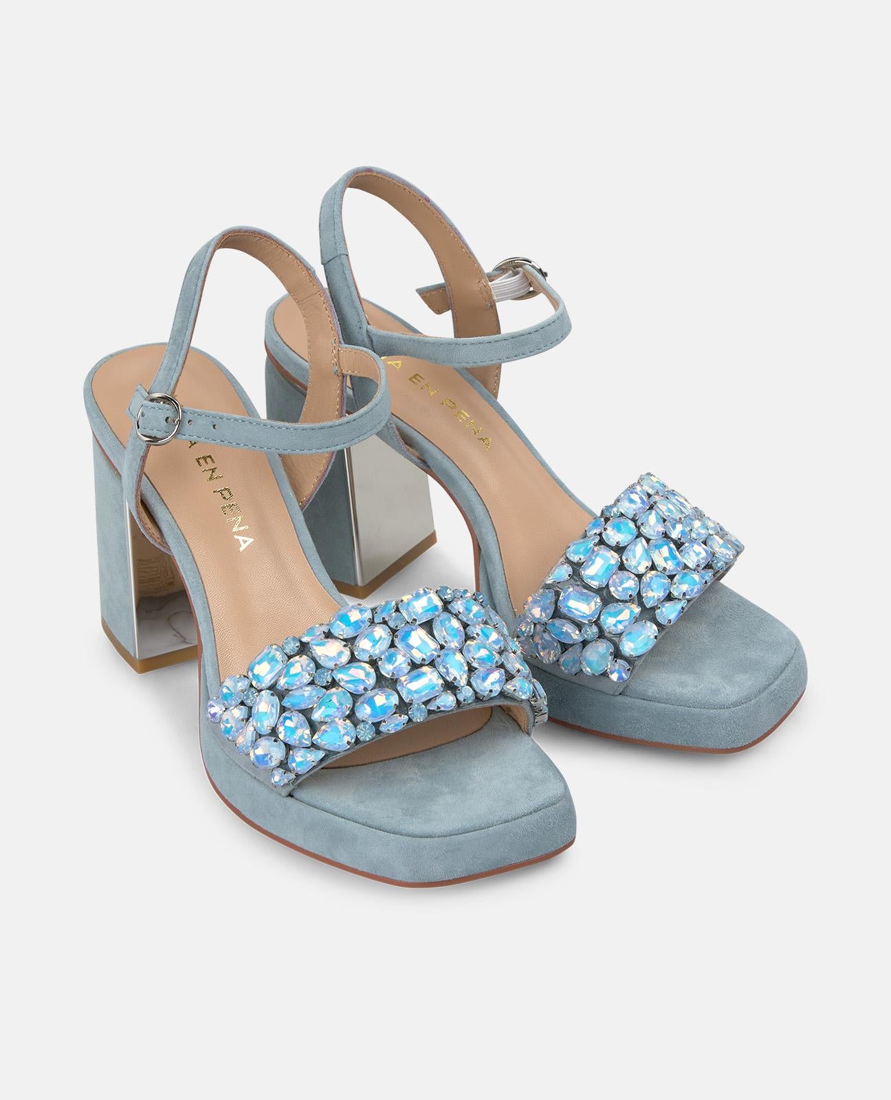 alma-en-pena-blockabsatz-sandale-breites-strass-band-blau-8-5-cm image 2