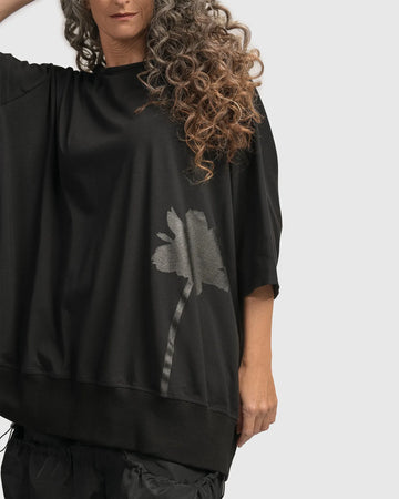 alembika-urban-modern-flower-sweatshirt-schwarz image 2