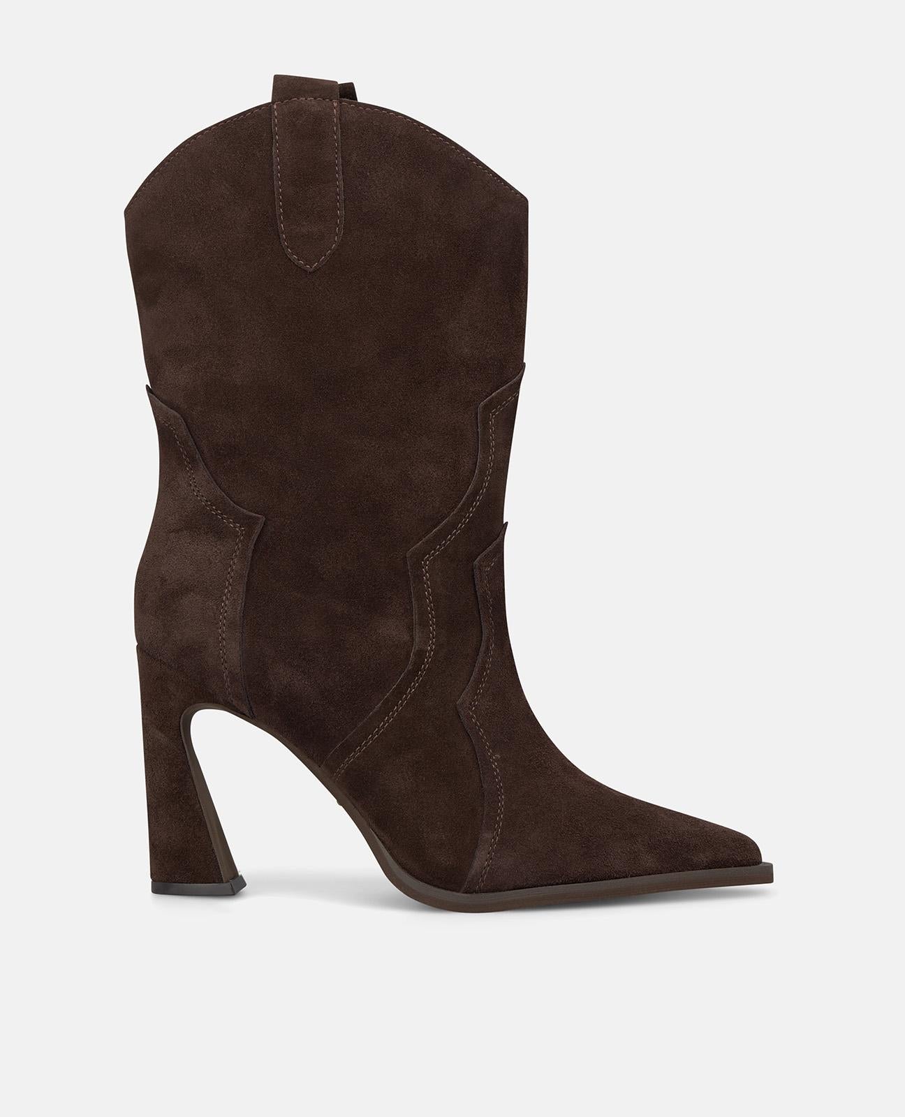 alma-en-pena-cowboy-stiefelette-velours-braun-stickerei-9-cm-blockabsatz image 2