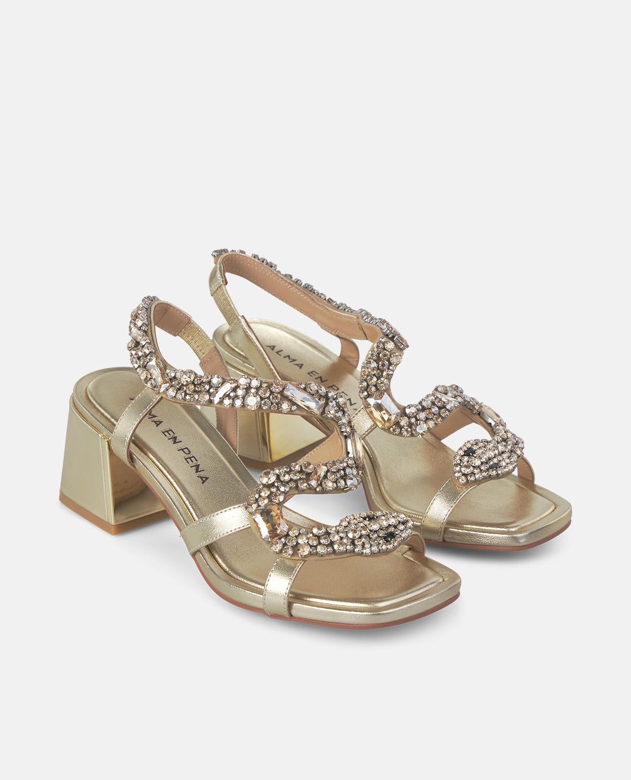 alma-en-pena-60751-snake-high-heel-sandale-gold-9-cm-strass image 2
