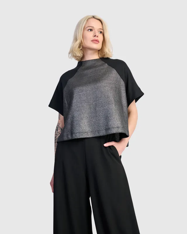 alembika-velma-raglan-top-silber-metallic image 1