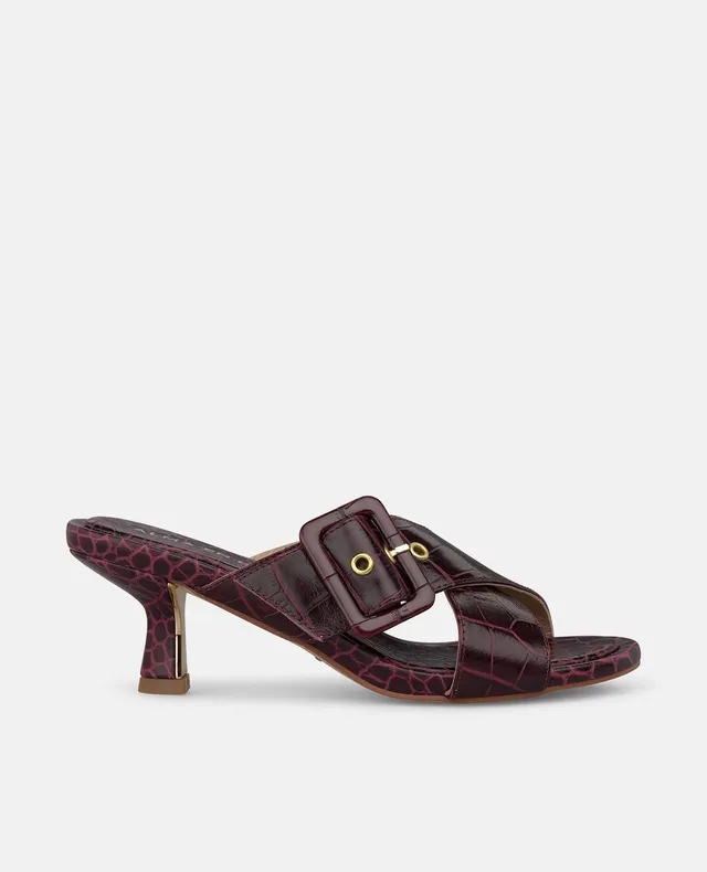 alma-en-pena-leder-sandale-mit-kreuzriemen-bordeaux-kroko-optik-5-5-cm image 1