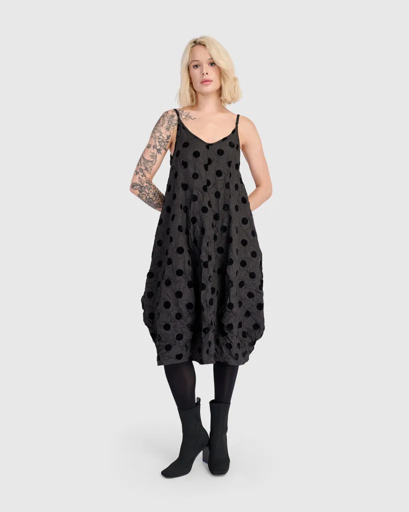 alembika-reve-tank-cocoon-dress-black-dots-tr-gerkleid-midi image 1