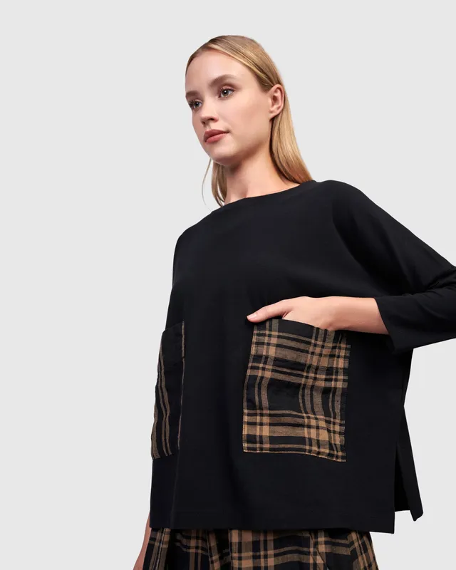 alembika-oud-pockets-top-schwarz-sepia-st805t image 1