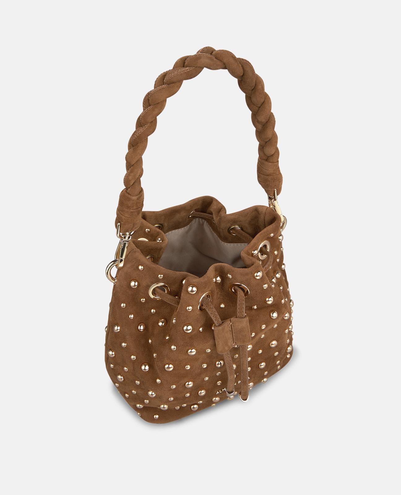 alma-en-pena-suede-candy-bag-mit-nieten-camel image 6