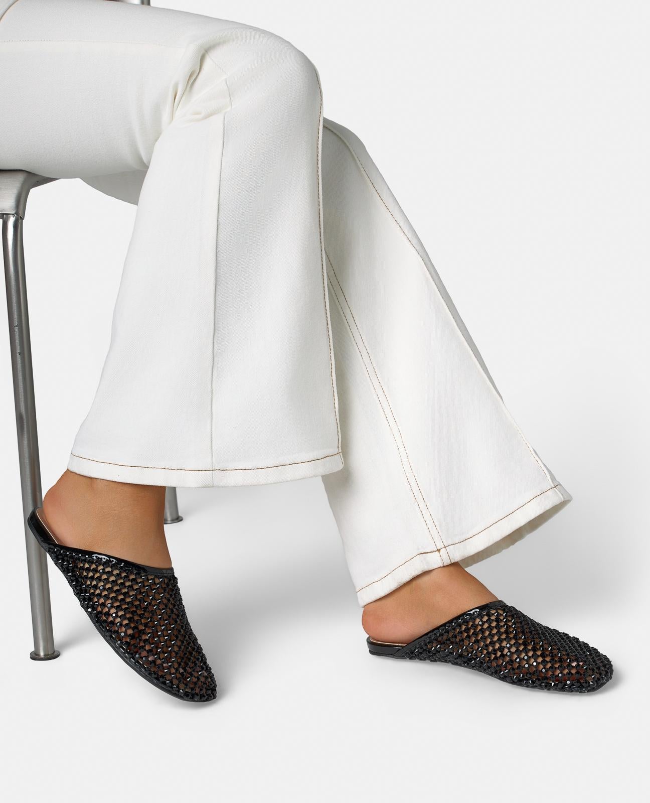 alma-en-pena-mesh-mules-schwarz-strass-spitzzehe-flach image 5