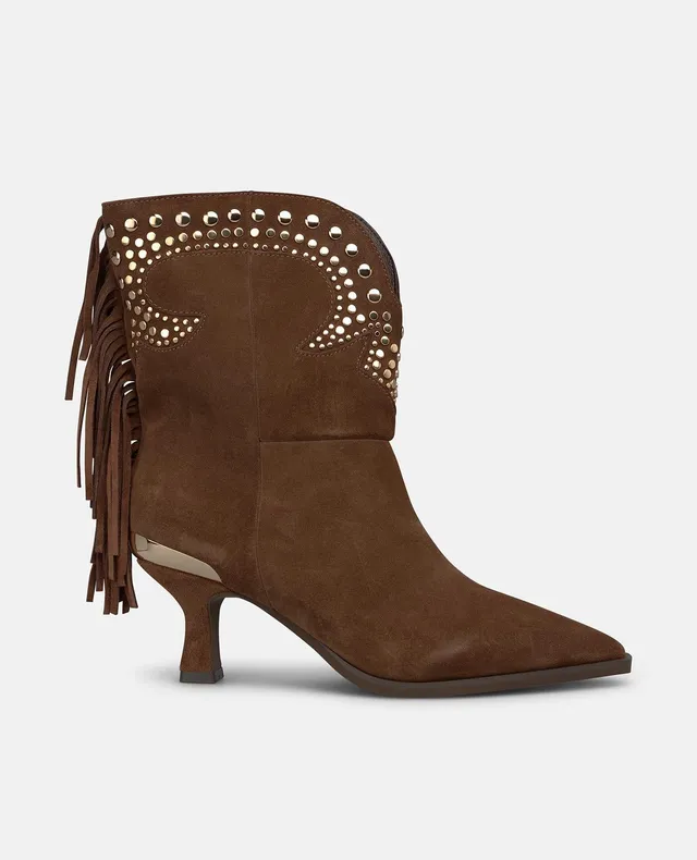 alma-en-pena-suede-cowboy-bootie-fransen-camel-6-cm image 1