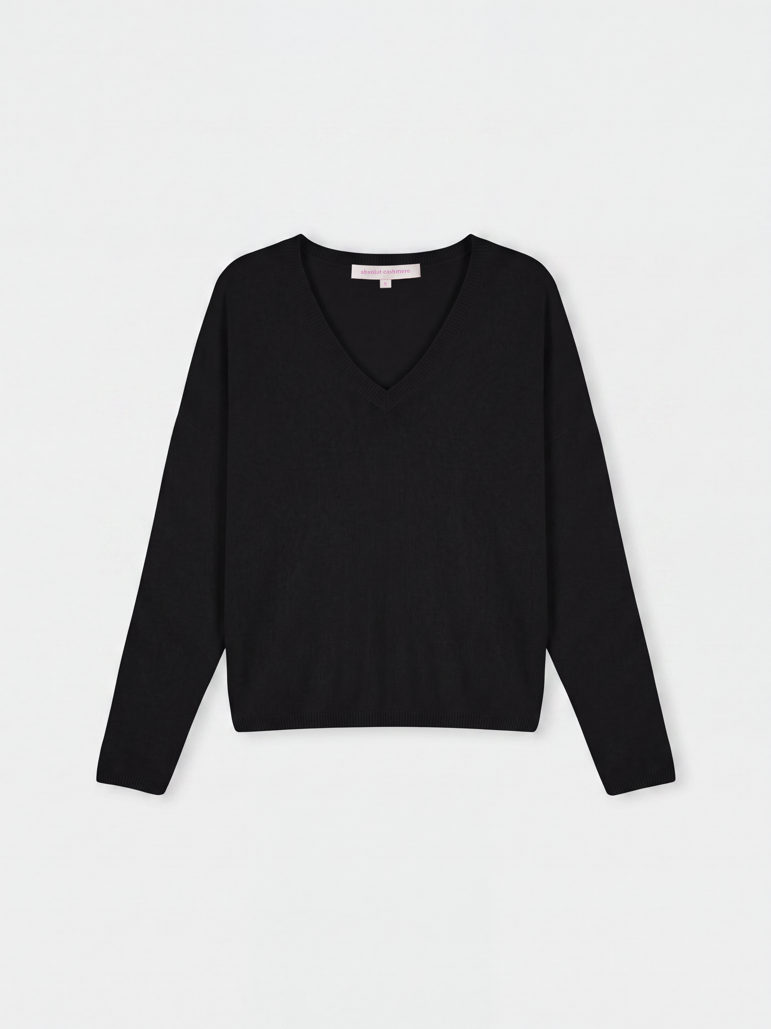 absolut-alicia-damen-kaschmirpullover-v-ausschnitt-oversize-schwarz image 1