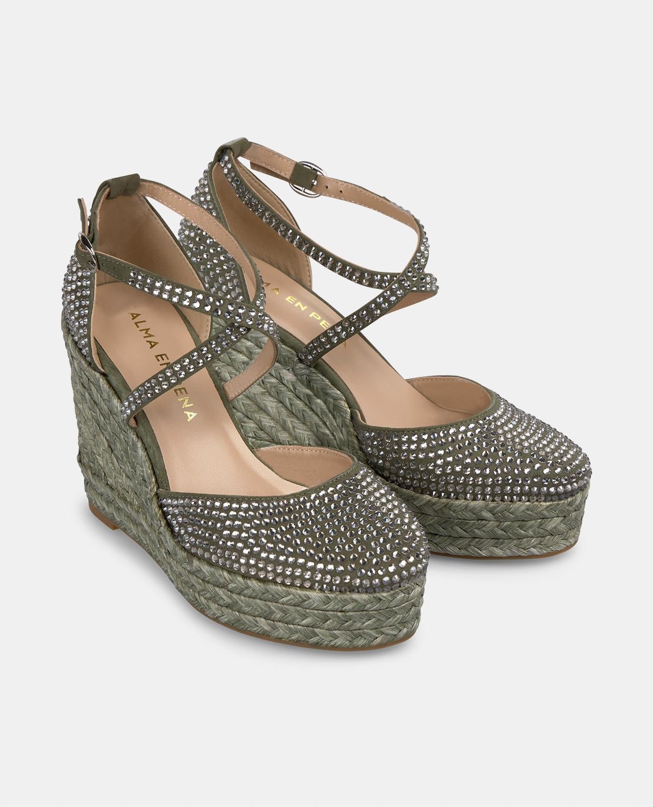 alma-en-pena-keilpantolette-gr-n-mit-strass-9-8-cm-keil image 2
