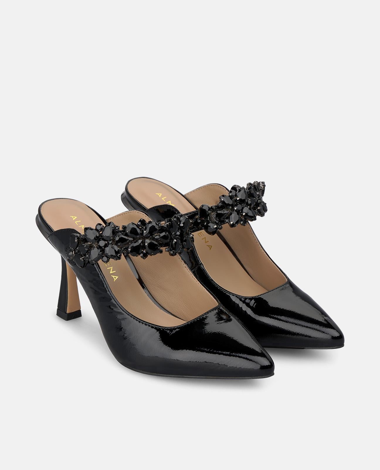 alma-en-pena-lack-slingpumps-schwarz-8-cm-absatz-mit-schnalle image 2