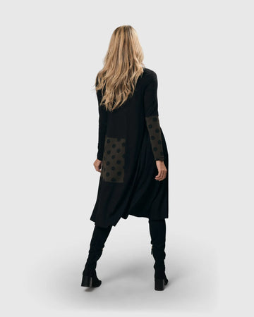 alembika-tekbika-dot-trapeze-dress-black-khaki-midikleid image 6