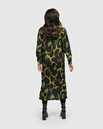 alembika-olive-martini-shirt-dress-emerald-crinkle-satin-hemdkleid image 5