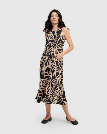 alembika-ilsa-rmelloses-midi-kleid-leaves image 2