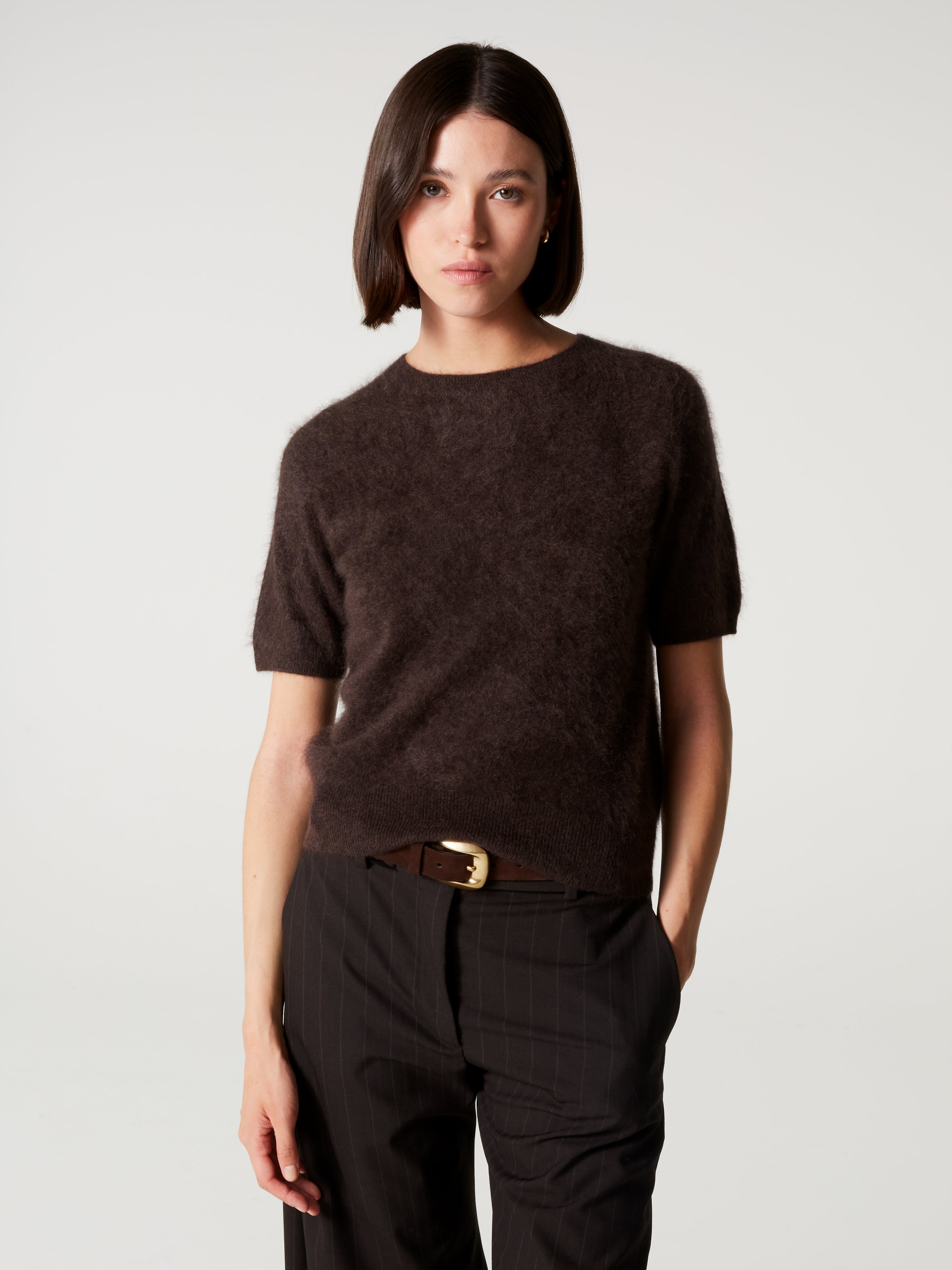 absolut-amaya-kaschmirpullover-damen-rundhals-kurzarm-geb-rstet-braun image 2
