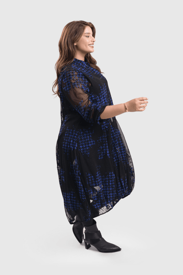 alembika-floral-check-wonderful-dress-blue-damen-mesh-kleid image 4