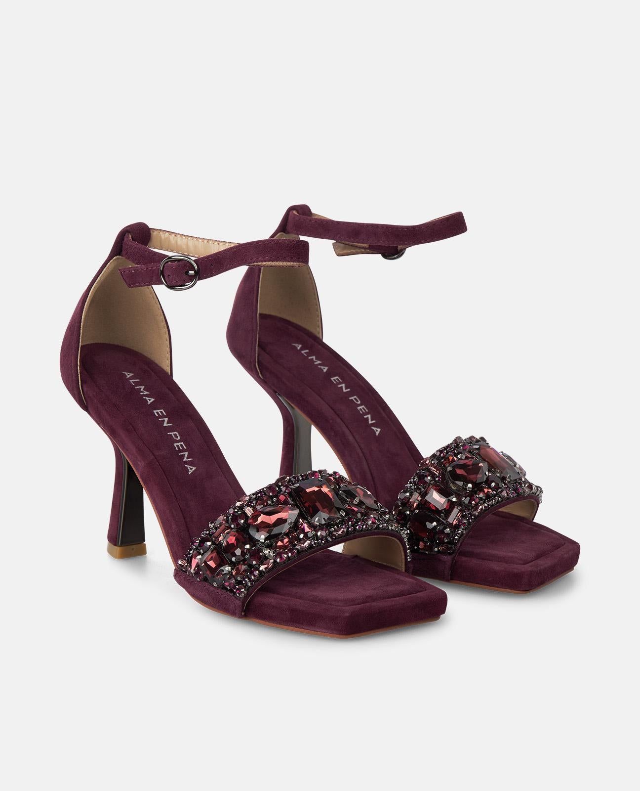 alma-en-pena-sandalen-mit-juwel-absatz-und-strass-bordeaux-9-cm image 2