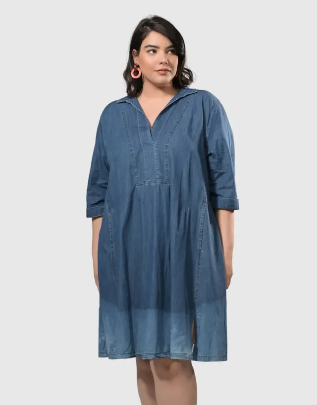 alembika-pas-ombr-swing-kleid-denim image 1