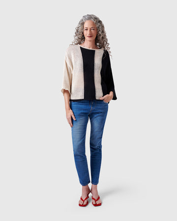 alembika-naomi-sweater-mix-schwarz-ecru-streifen image 8