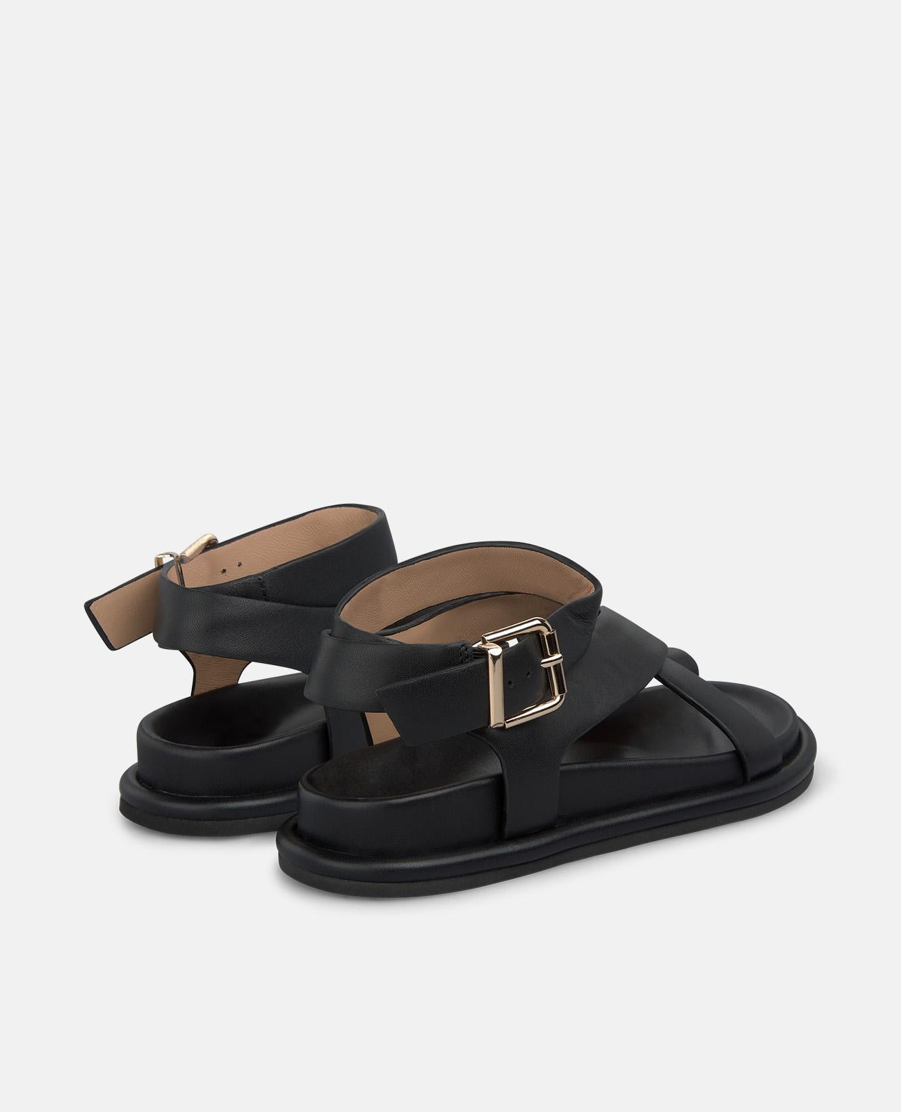 alma-en-pena-62510-flache-kn-chel-riemensandale-aus-nappa-schwarz-2-cm-plateau image 3