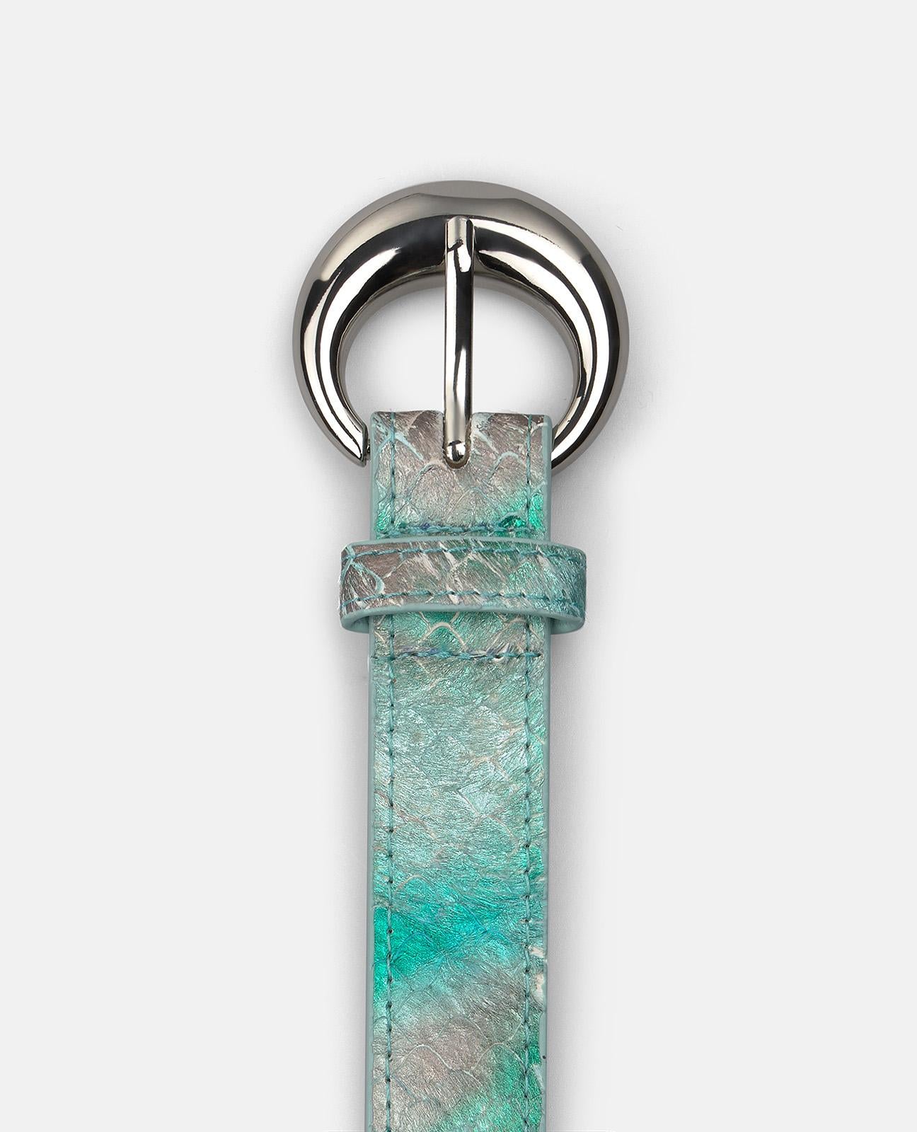 alma-en-pena-g-rtel-blau-3-cm-echtleder-mit-runder-metallschnalle image 3