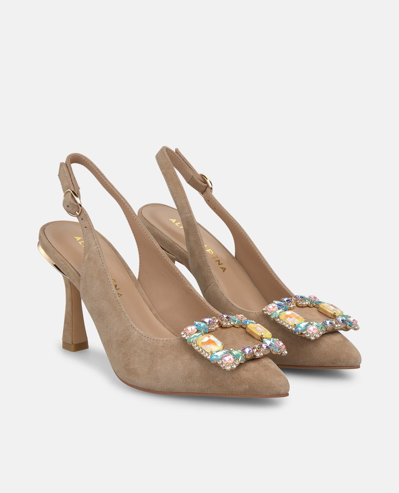 alma-en-pena-slingpump-mit-schmuck-schnalle-in-arena-9-cm image 2