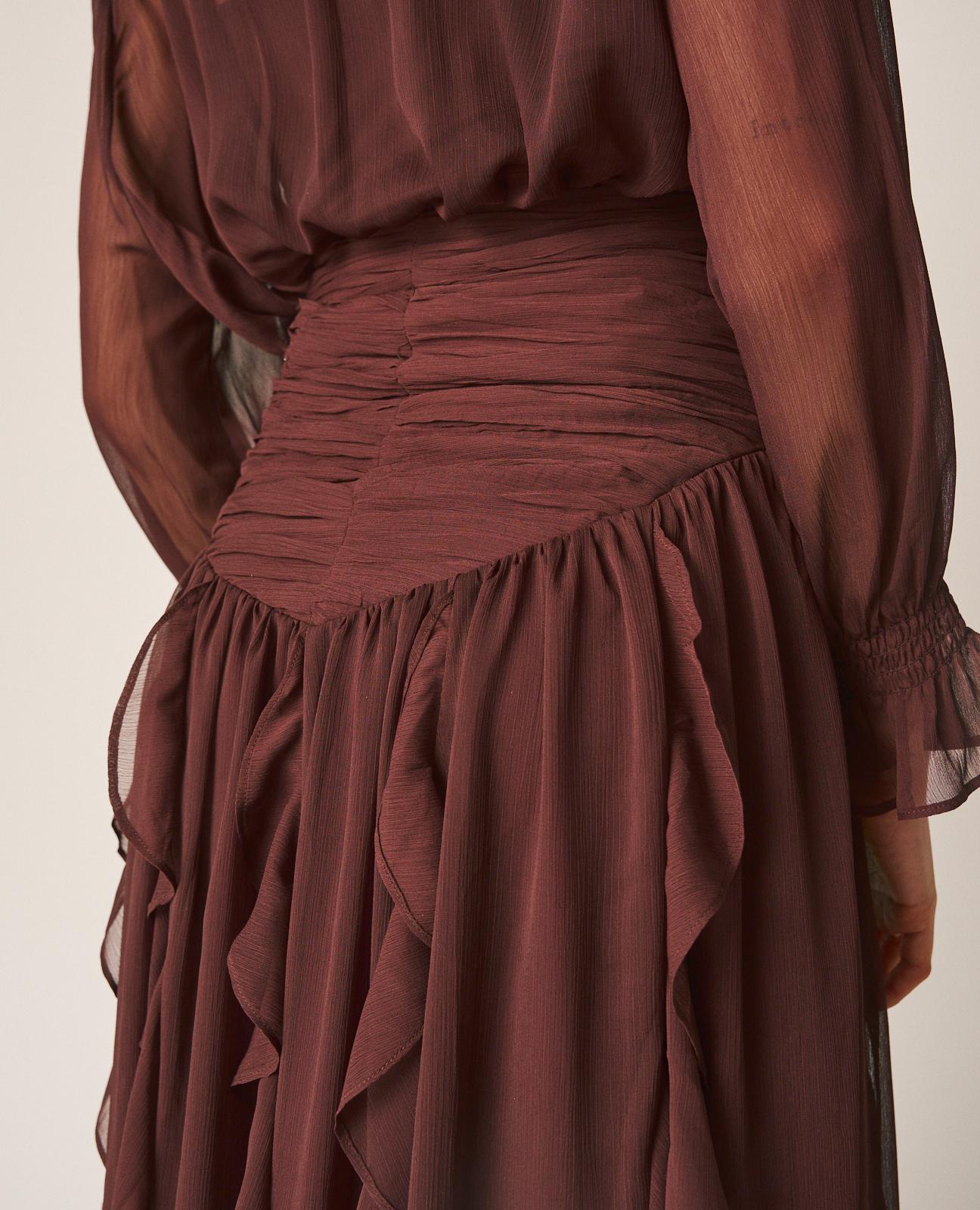 alma-en-pena-ruffle-skirt-midi-rock-braun image 7