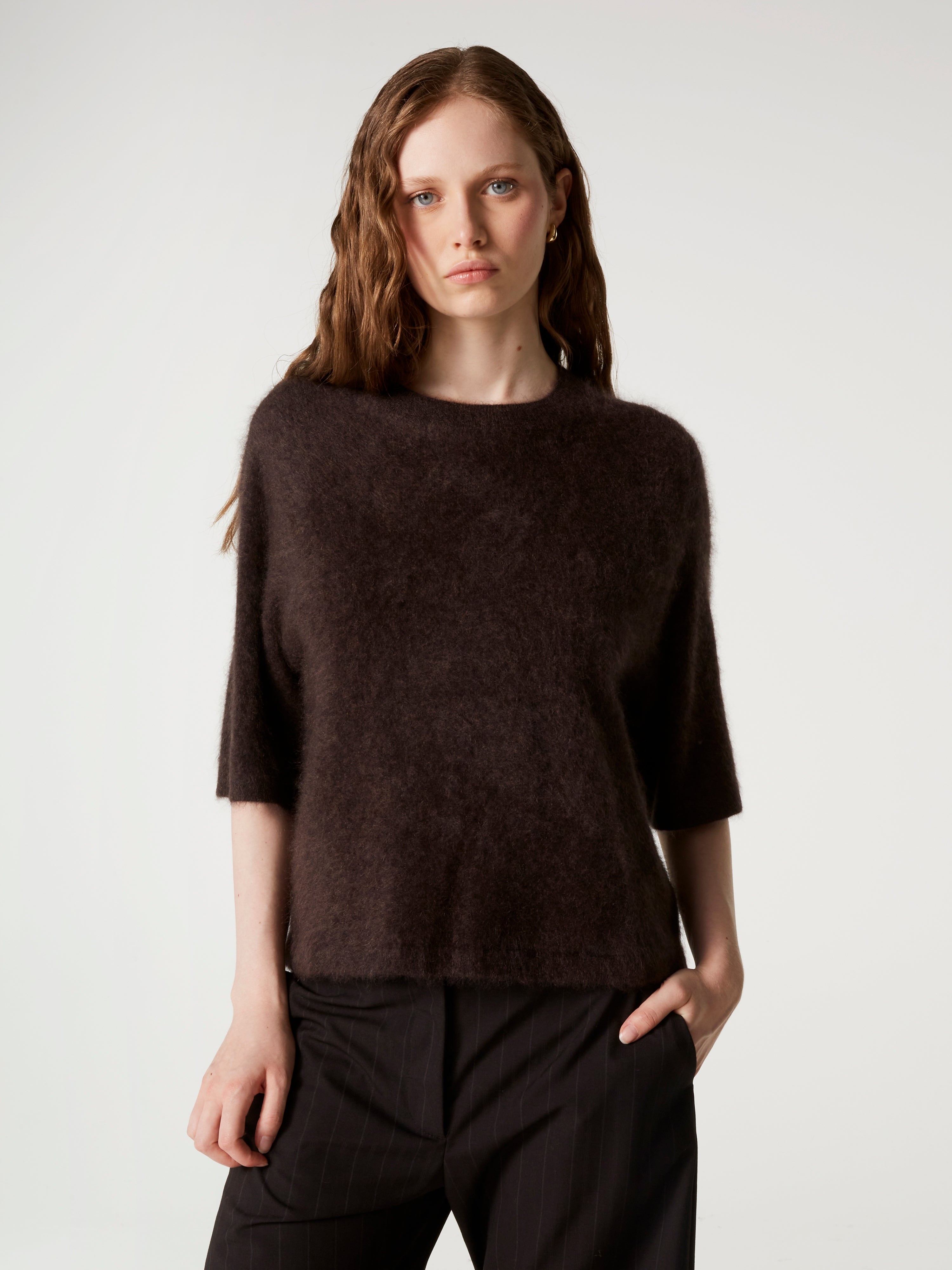 absolut-jenna-pullover-100-geb-rstetes-kaschmir-oversize-kurzarm-braun-brownie image 2