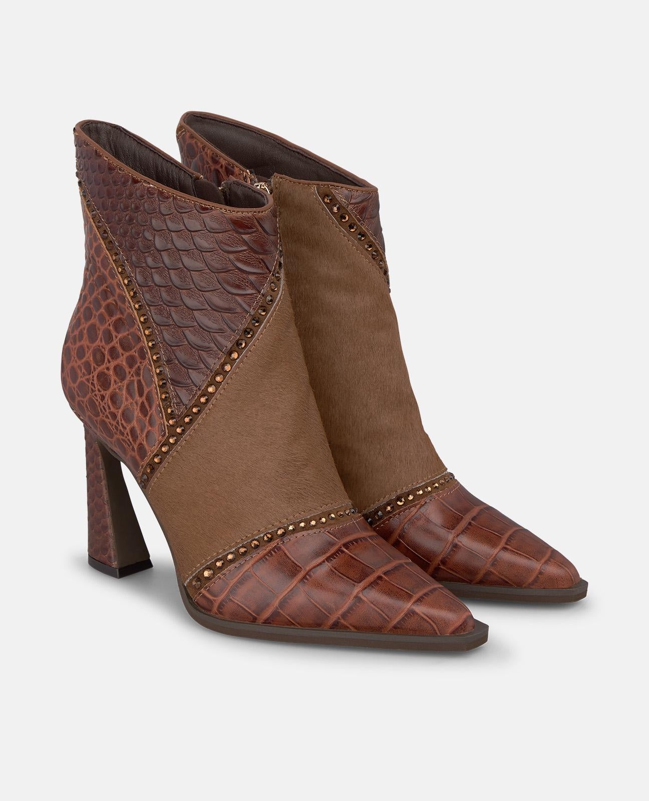 alma-en-pena-stiefelette-kroko-animalprint-9-cm-camel image 2