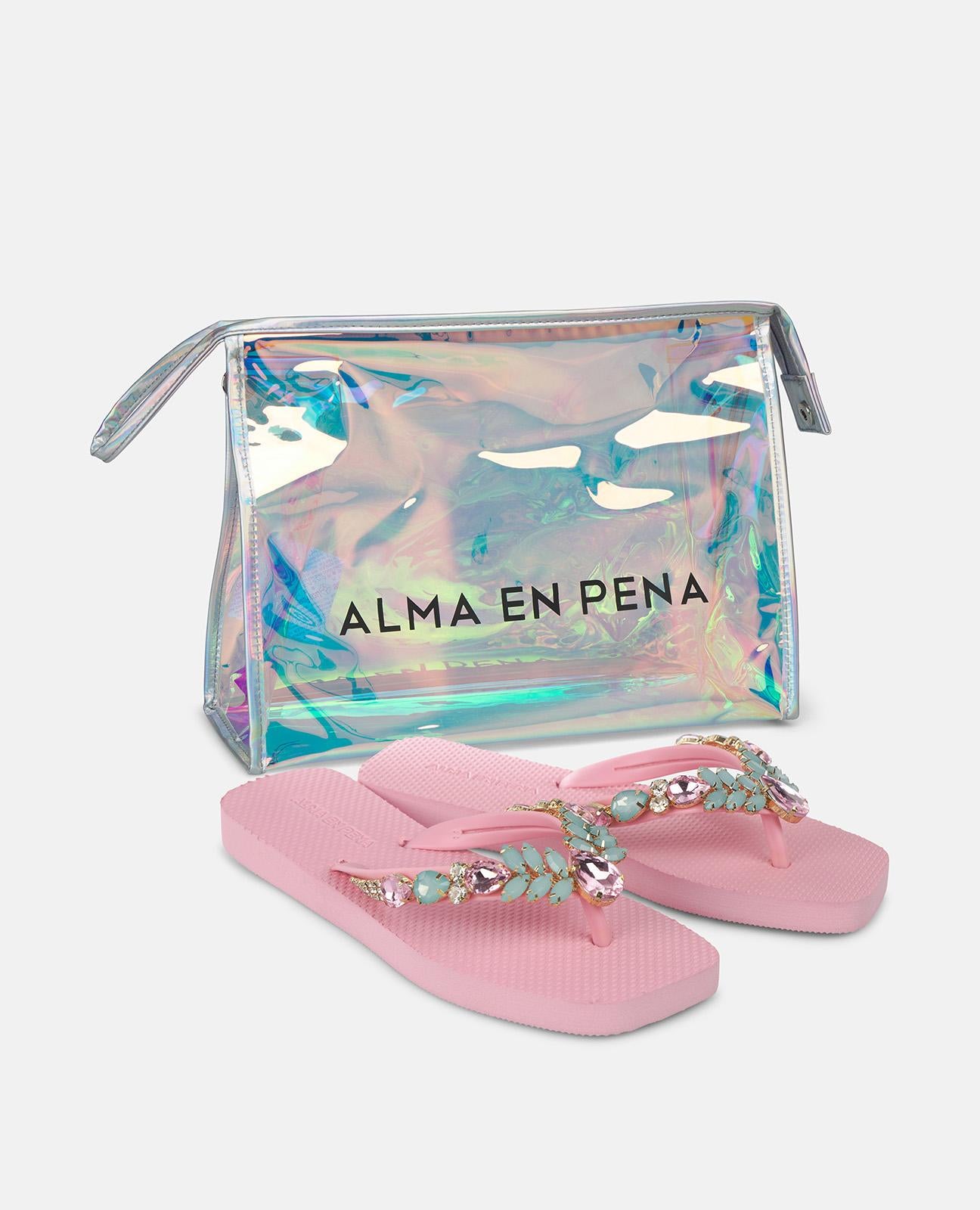 alma-en-pena-flip-flop-rosa-zehentrenner-mit-strass-und-eckiger-kappe image 4