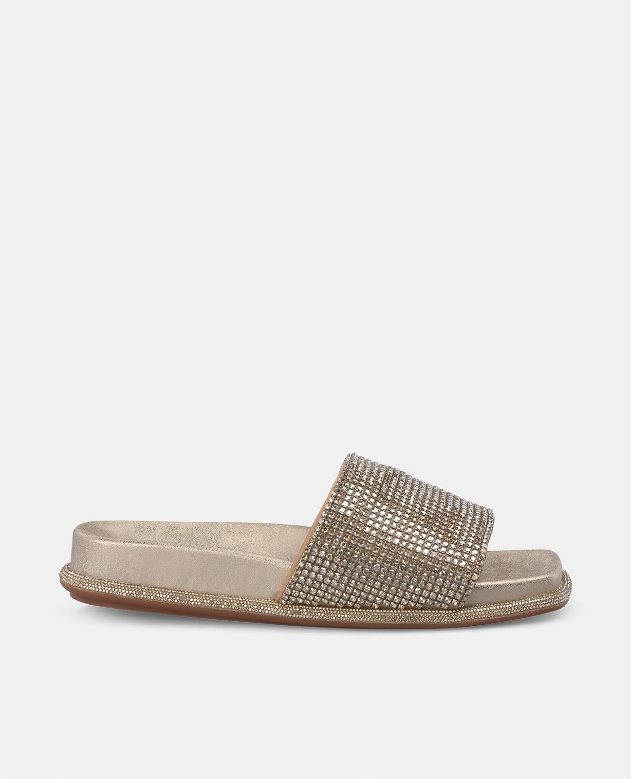 alma-en-pena-flache-sandale-mit-strass-gold-2-cm image 1