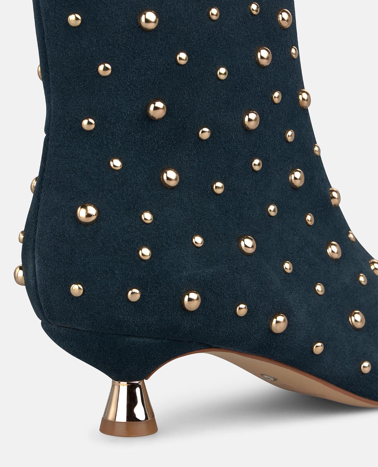 alma-en-pena-stiefelette-wildleder-nieten-blau image 4