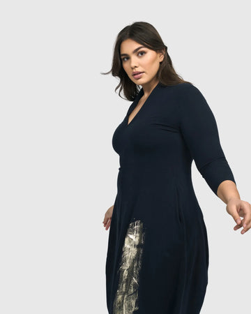 alembika-laurel-cocoon-kleid-navy image 4