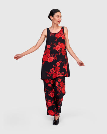 alembika-iki-chiffon-tank-black-red-peony image 2