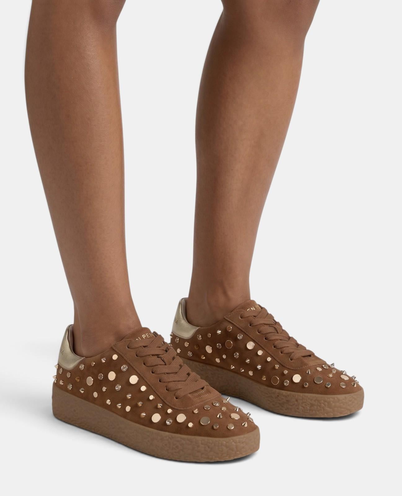 alma-en-pena-sneaker-wildleder-nieten-braun image 5