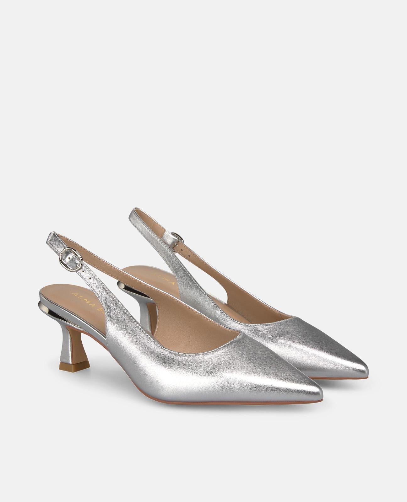 alma-en-pena-slingpumps-silber-metallic-spitze-kappe-6-2-cm-absatz image 2