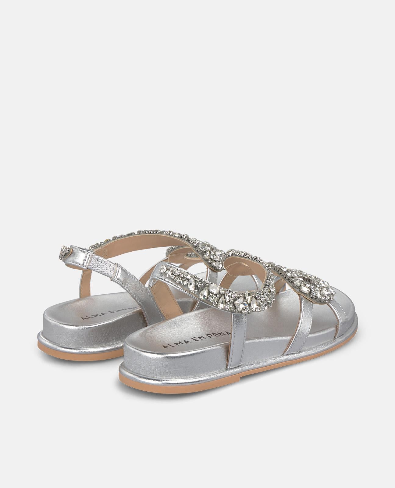 alma-en-pena-flat-sandal-snake-flache-sandalen-silber image 3