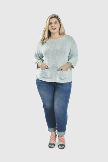 alembika-luxe-pocket-sweater-aqua-damen-pullover image 5