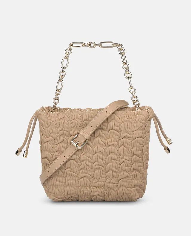 alma-en-pena-beuteltasche-leder-sand-mit-kettenriemen image 1